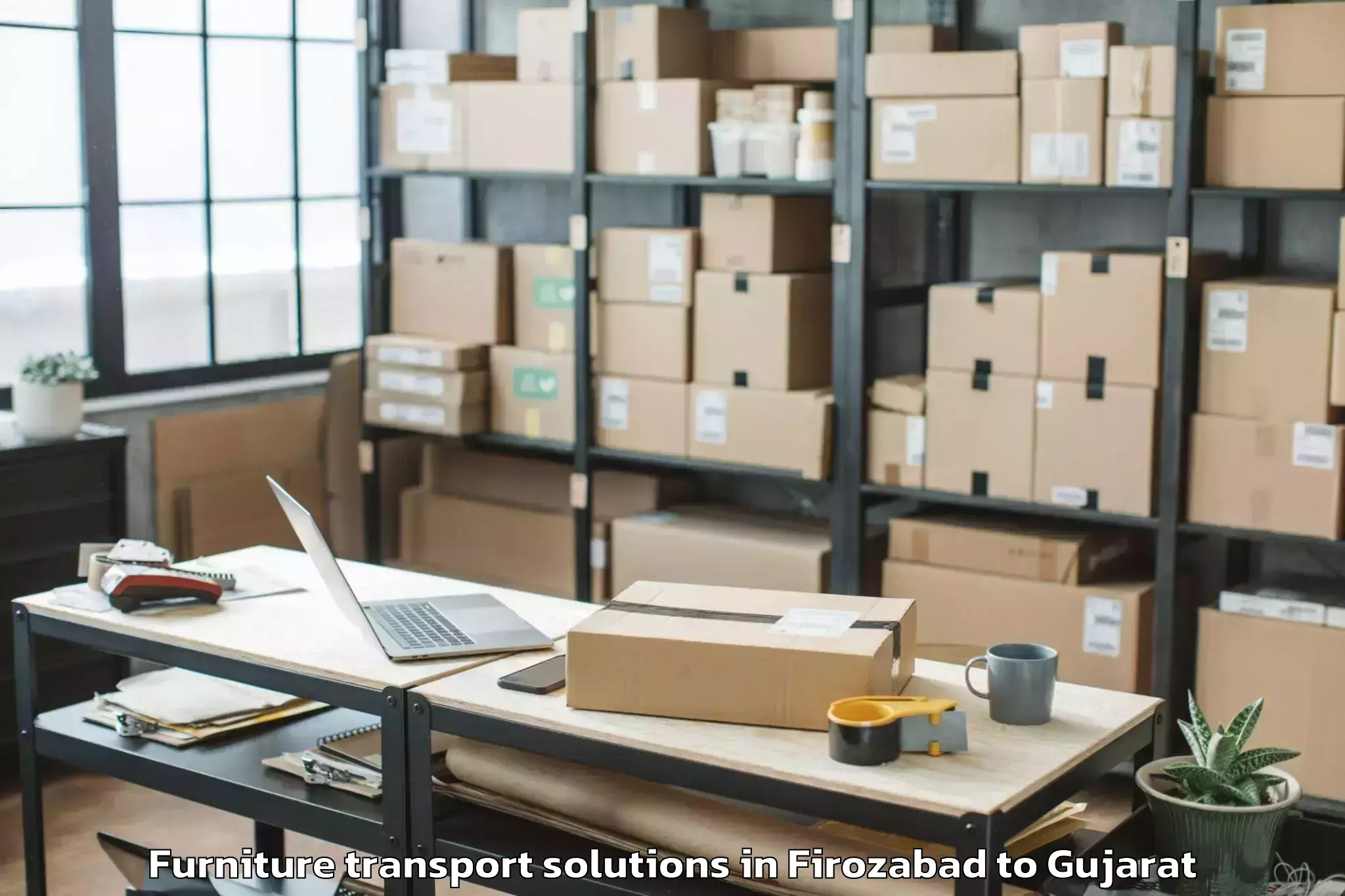 Hassle-Free Firozabad to Kandla Furniture Transport Solutions